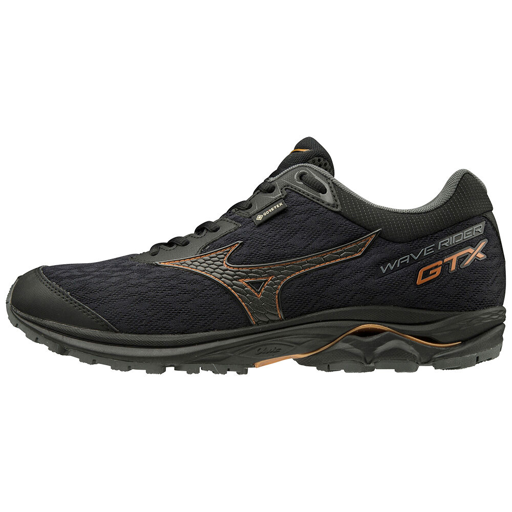 Mens Mizuno WAVE RIDER GTX Trail Running Shoes Black Philippines (KAUICT409)